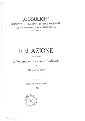 COSULICH BILANCIO 1926