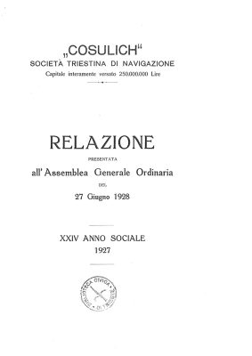 COSULICH BILANCIO 1927