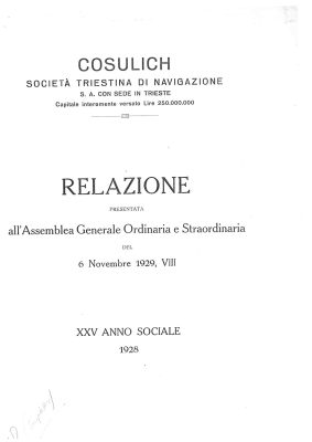 COSULICH BILANCIO 1928